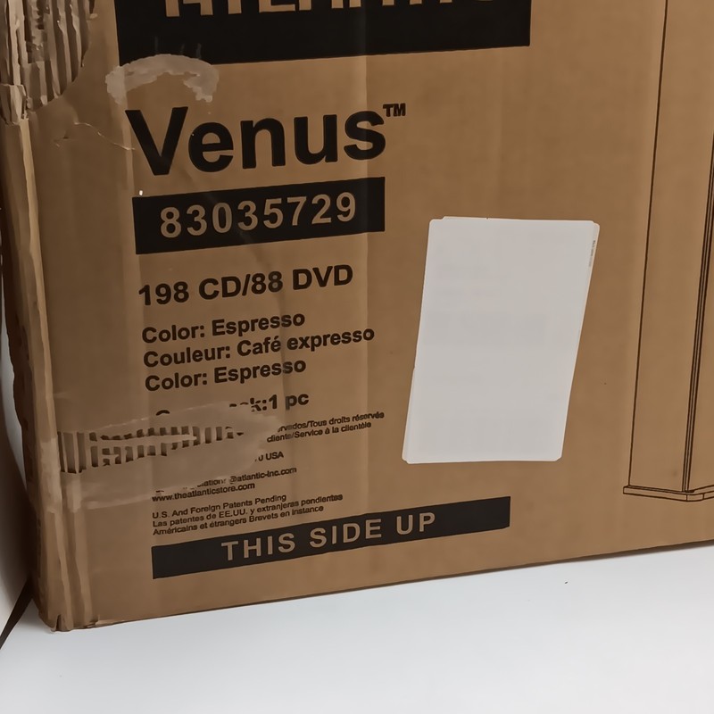 Atlantic Venus 198CD/88DVD Espresso Multimedia Storage Rack New in open Box gallery