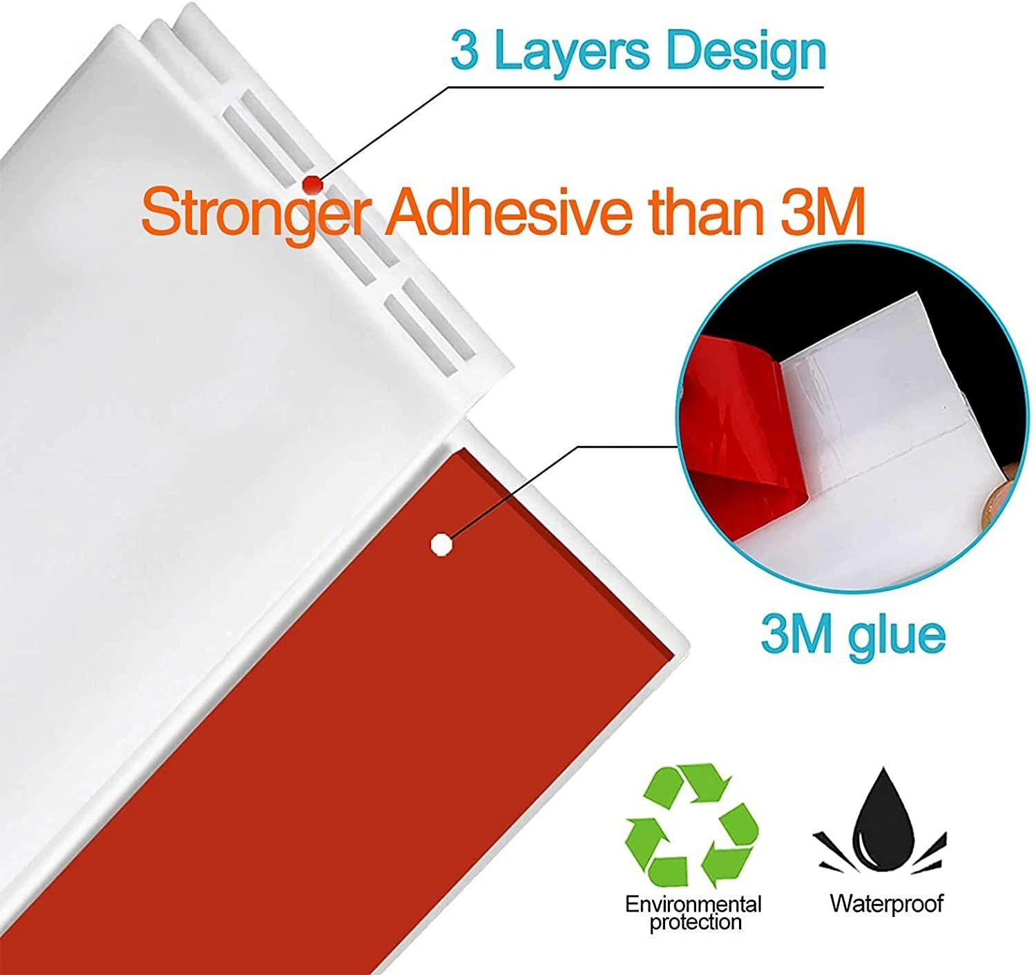Under Door Sweep Weather Stripping Door Draft Stopper Blocker Strong Adhesive US gallery