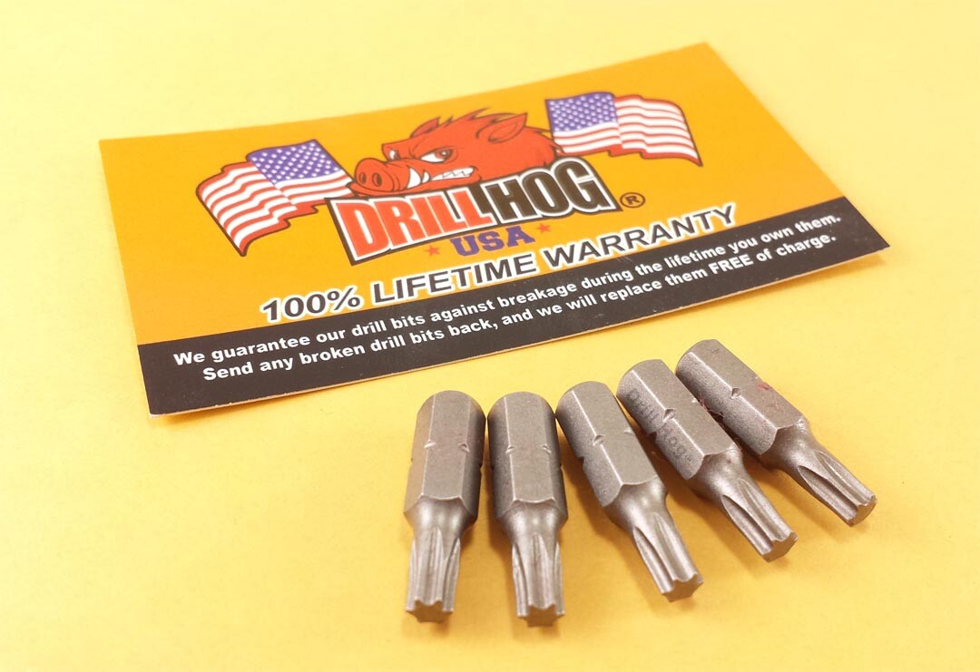 Drill Hog® T-25 Torx Bit T-25 Star Bit T-25 x 1" Insert Lifetime Warranty 5 Pc gallery