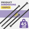 DAQIANG 12 Inch Zip Ties (100 Pack) - 45 lb 12inch 100 Pack （45 Lbs ）, Black gallery