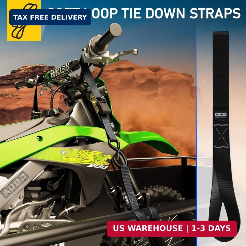 Soft Loop Tie Down Straps - 1,500 Load Capacity & 4,500 Lbs Breaking Strength - gallery