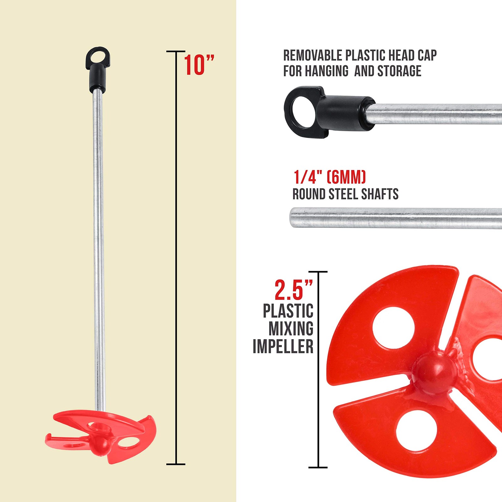TCP Global Paint Mixer Attachment (Set of 2) - 10" Drill Paddle Mini gallery
