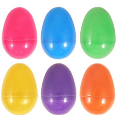 Easter Assorted Plastic Large Egg Capsules 7.5cm – Pack of 6