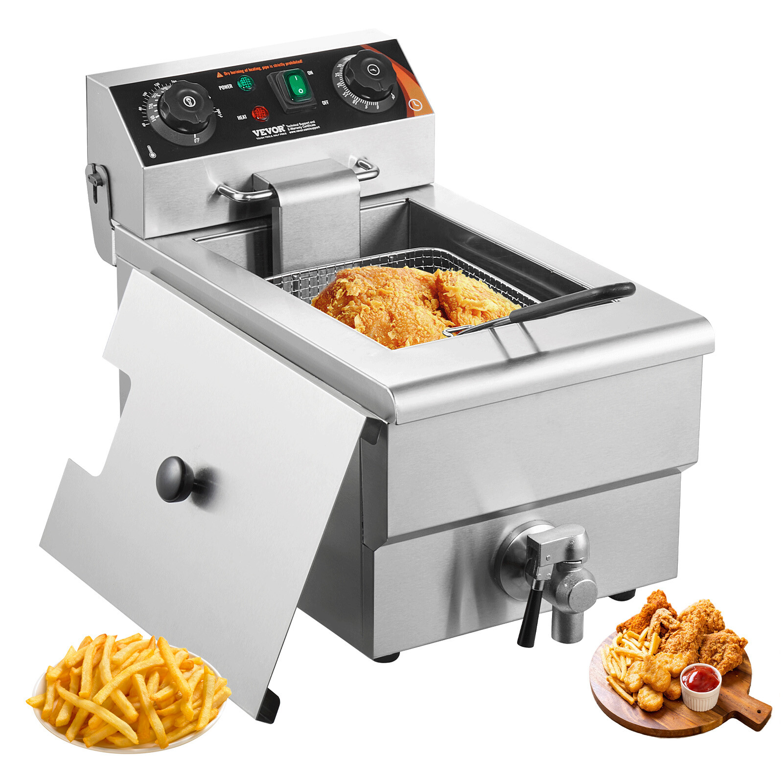 VEVOR Commercial Electric Deep Fryer Countertop Deep Fryer 1500W 11.6Qt / 11L gallery