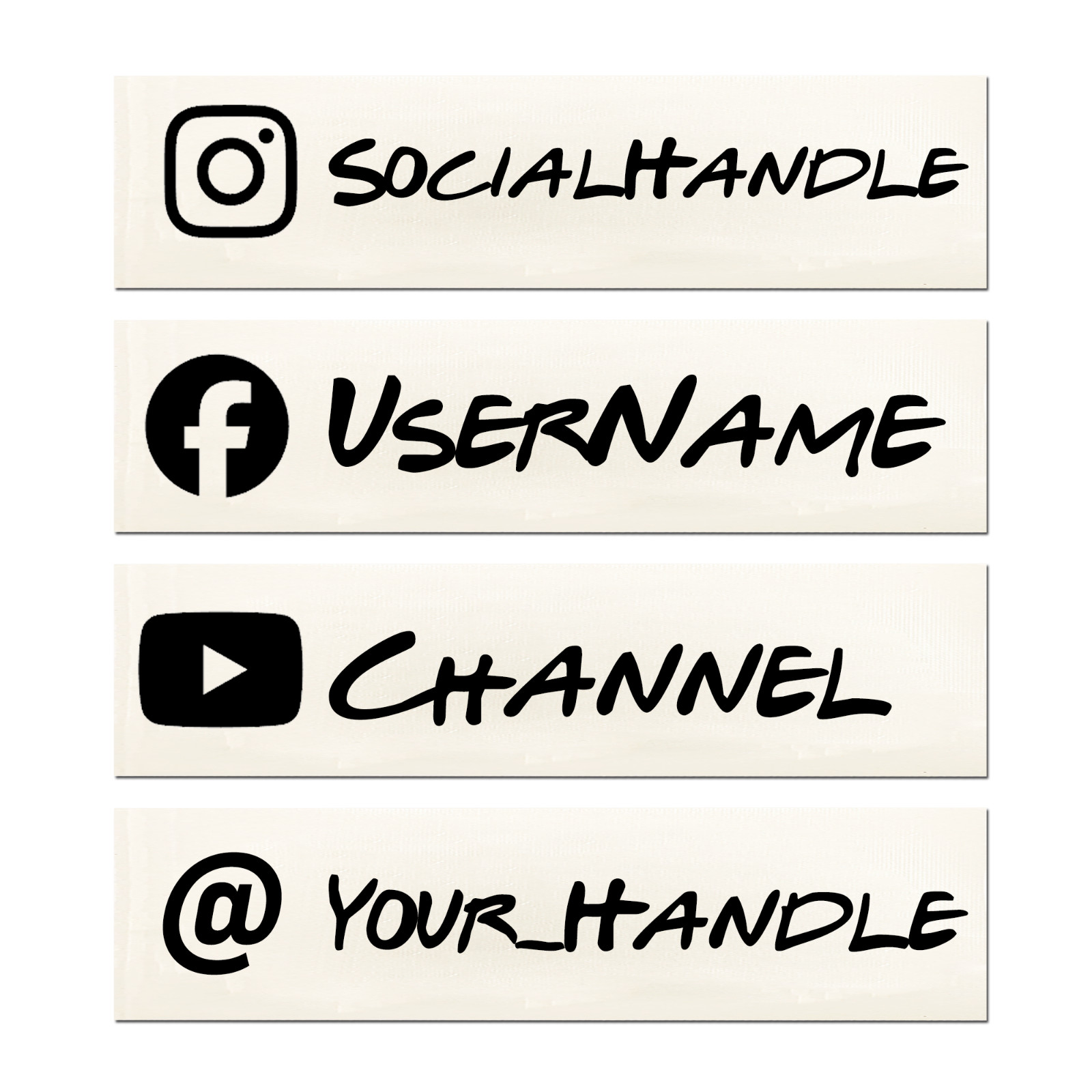 Custom Social Media Handle Decal Sticker – Personalized @Username Tag - 870-3 gallery