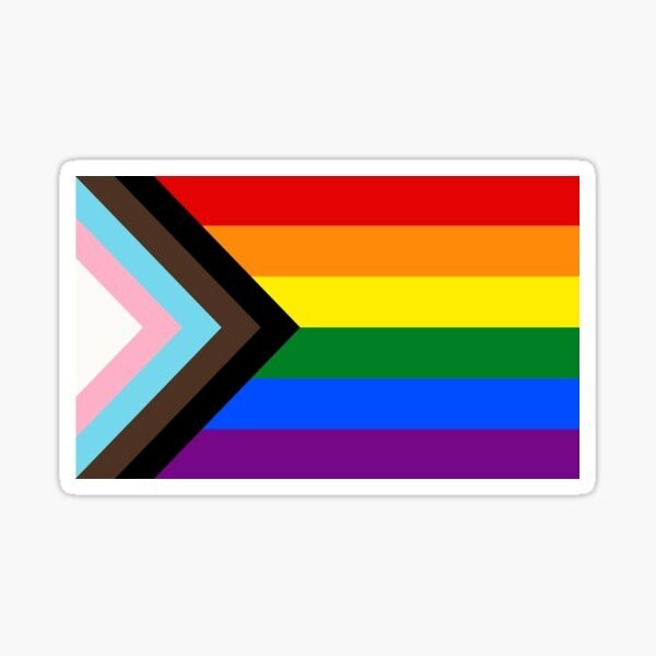 Gay progress flag Cute Fun Love Is Love Sticker pride waterproof gallery
