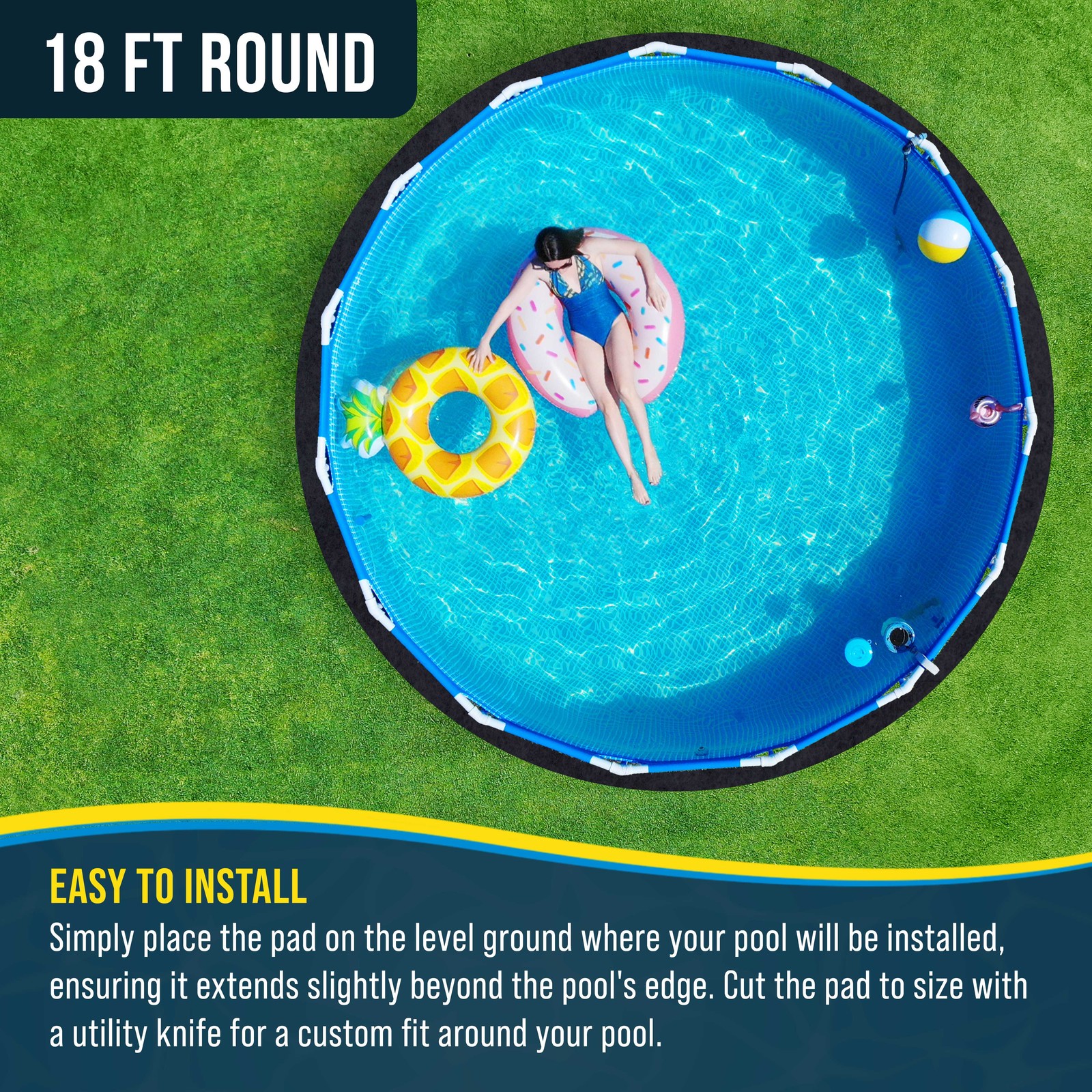 18-Foot Round Heavy Duty Pool Liner Pad for Above Ground Swimming Pools, Protect gallery