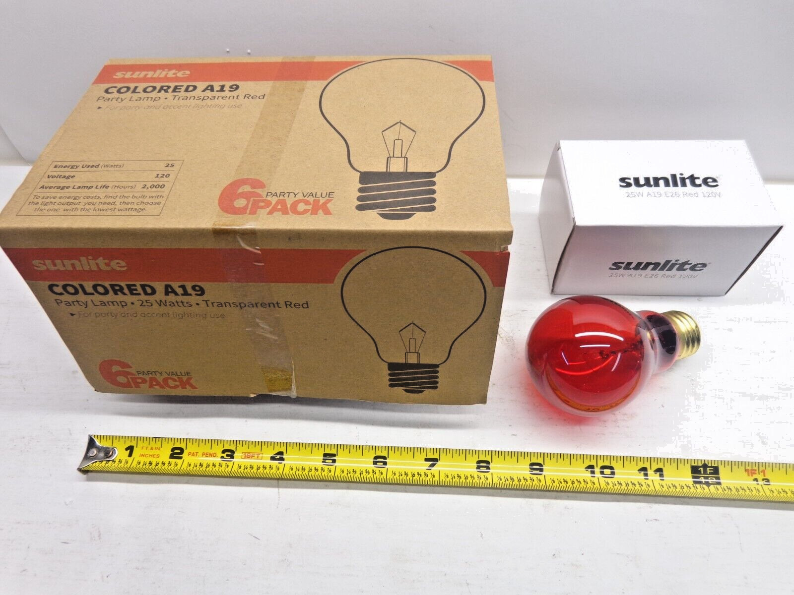 Sunlite A19 Party Lamp Non-LED 25W Light Bulbs Med. Base 6 Pack New U Pick Color gallery