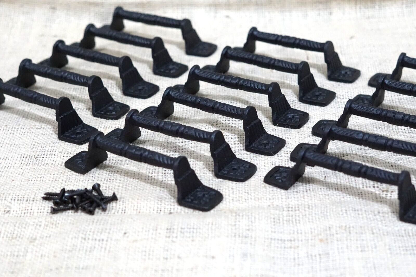 16 Cast Iron Cabinet Handle Gate Pull Door Handles Drawer Pulls Matte Black gallery