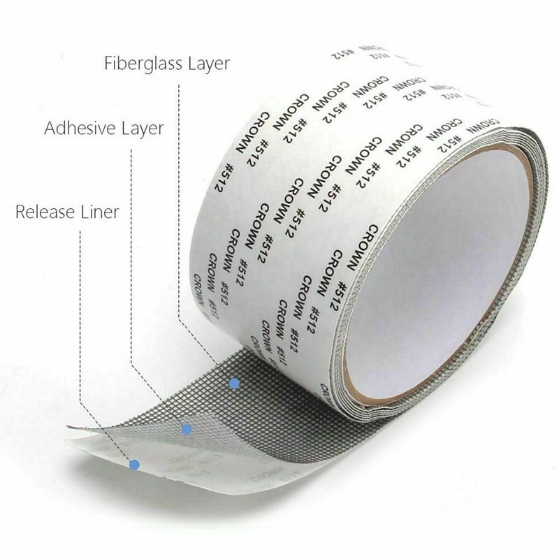 Screen Patch Repair Kit Window Repair Tape Fiberglass Covering Mesh Tool 5*200cm gallery