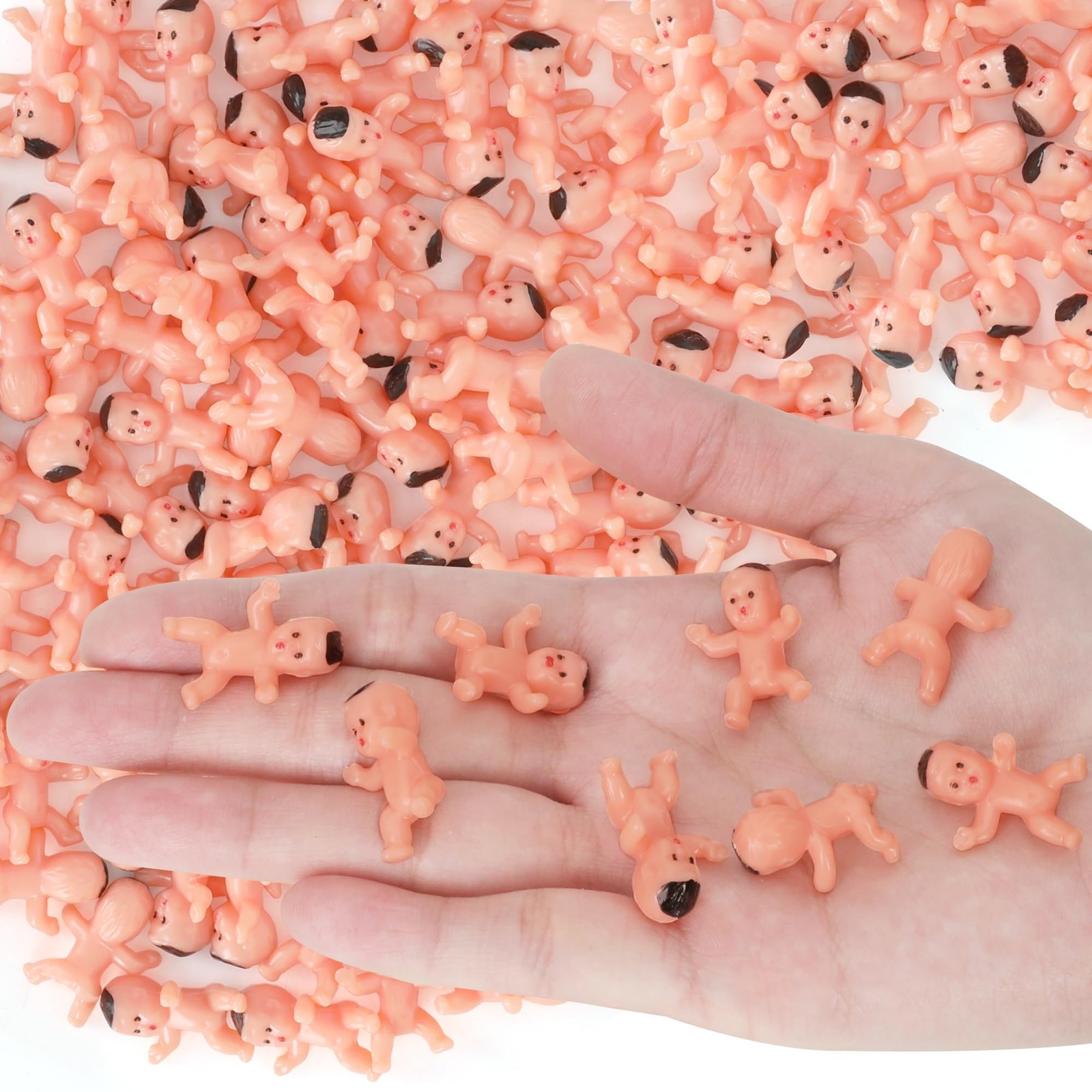 120 PCS Plastic Babies for Games, 1 Inch 0.2x0.67x1 inches, Flesh-colored gallery