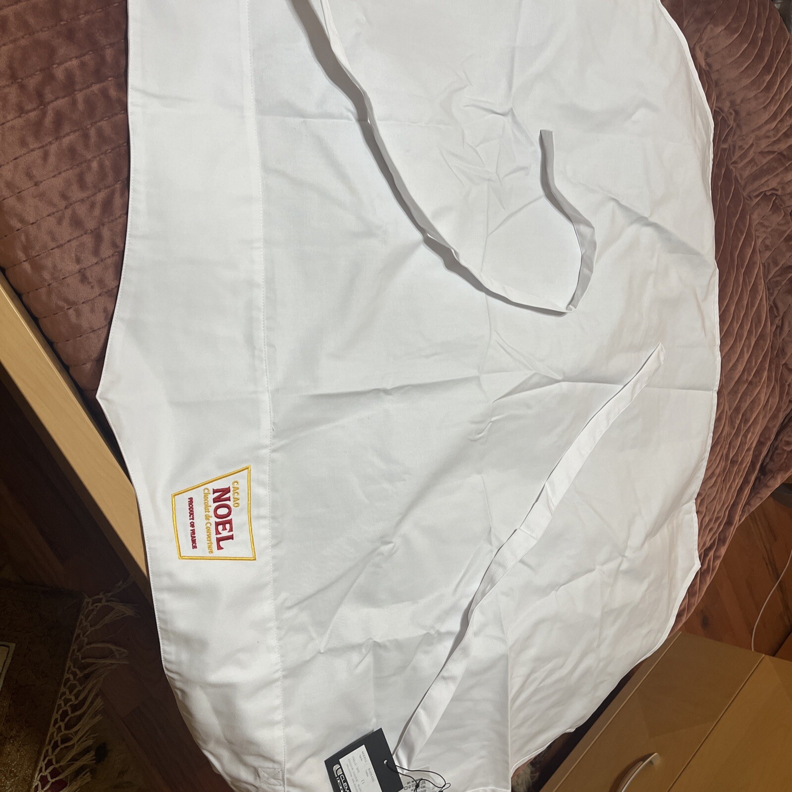 New Gourmet Chef Wrap Around White Apron Cacao NOEL Made In France gallery