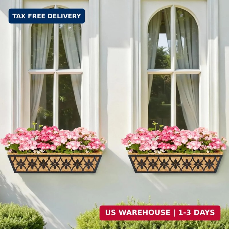30 Inch Window Boxes Planters Railing Planter Box - 2 Pack Deck Railing Planter gallery