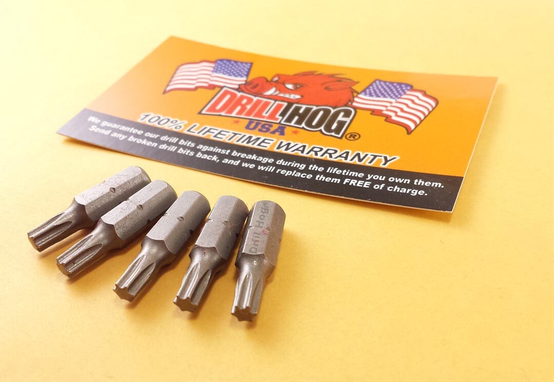 Drill Hog® T-25 Torx Bit T-25 Star Bit T-25 x 1" Insert Lifetime Warranty 5 Pc gallery