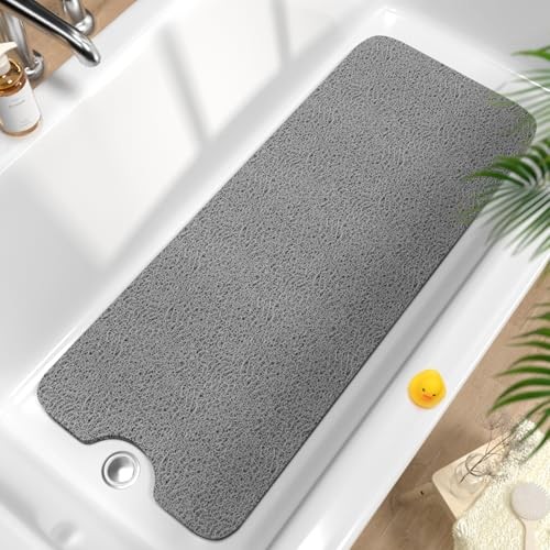 Non Slip Bathtub Mat 40 x 16 Inch, Extra Long 40" x 16" (Rectangular) Grey gallery