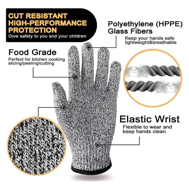Protective Cut Resistant Gloves Level 5 Certified Safety Meat Cut Wood Carving gallery