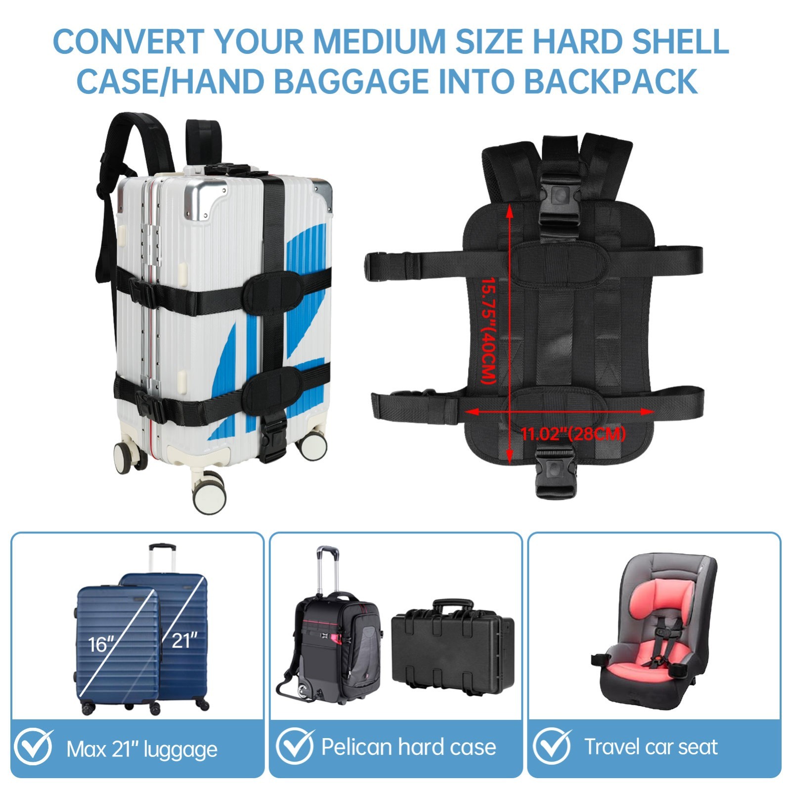 Backpack Carrying System with Adjustable Strap – for tool case or hand baggage. 2