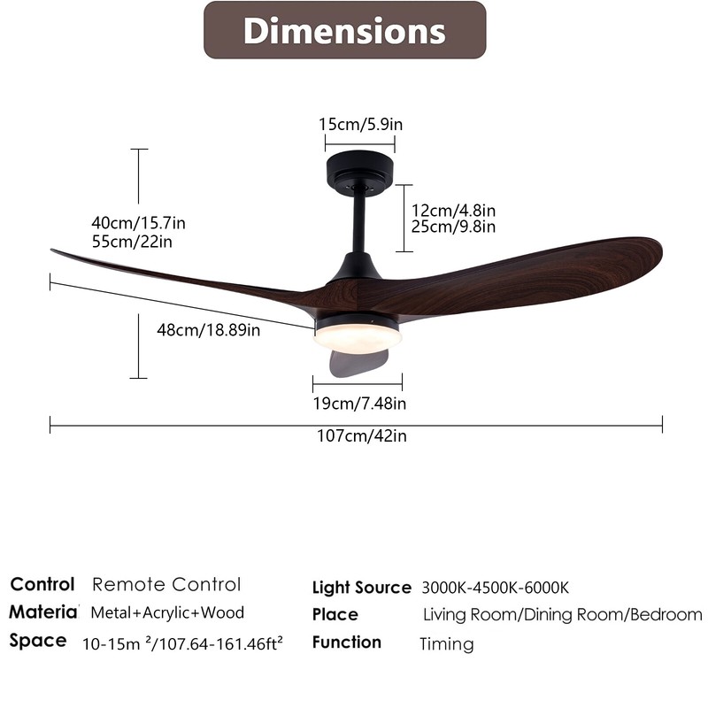 42" LED Ceiling Fan Light Remote Control For Bedroom Dining Room Chandelier Fan！ gallery