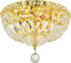 Crystal Flush Mount Chandelier 4 Light Dining Room Kitchen Bathroom Bedroom 12″