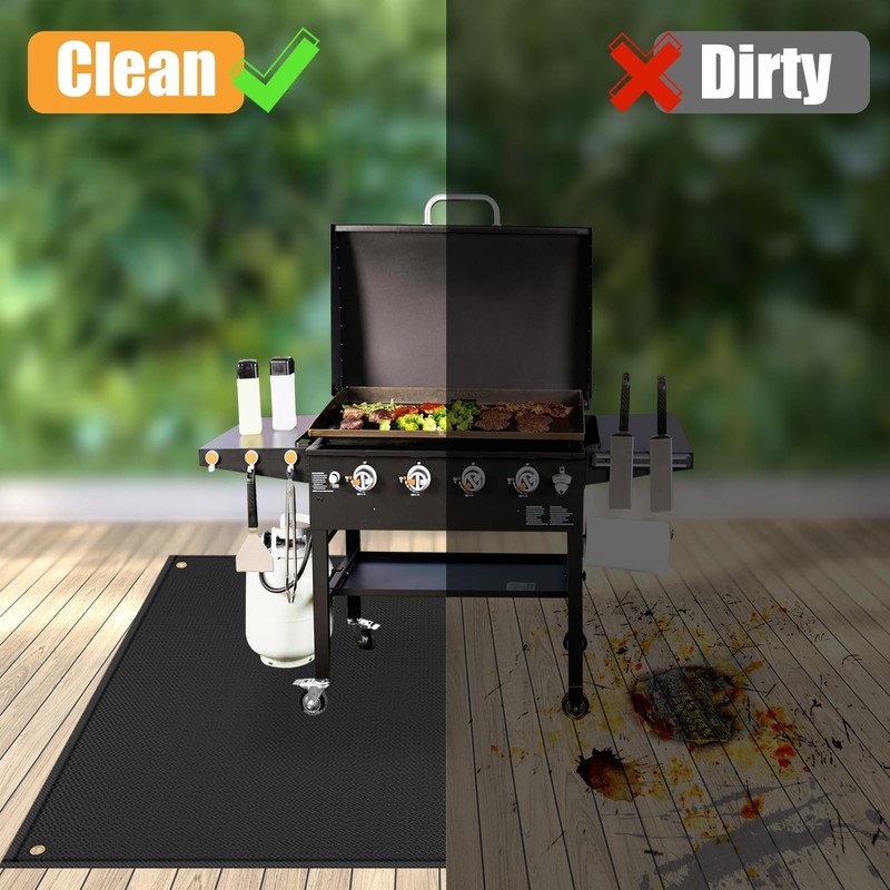 TOHONFOO 90 x 48 in Under Grill Mat Compatible with Blackstone 28in & 36in Gr... gallery