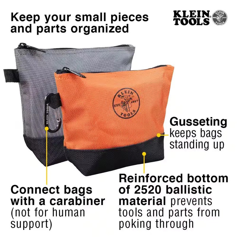 Klein Tools 9 In. Stand-Up Zipper Tool Bag (2-Pack) gallery