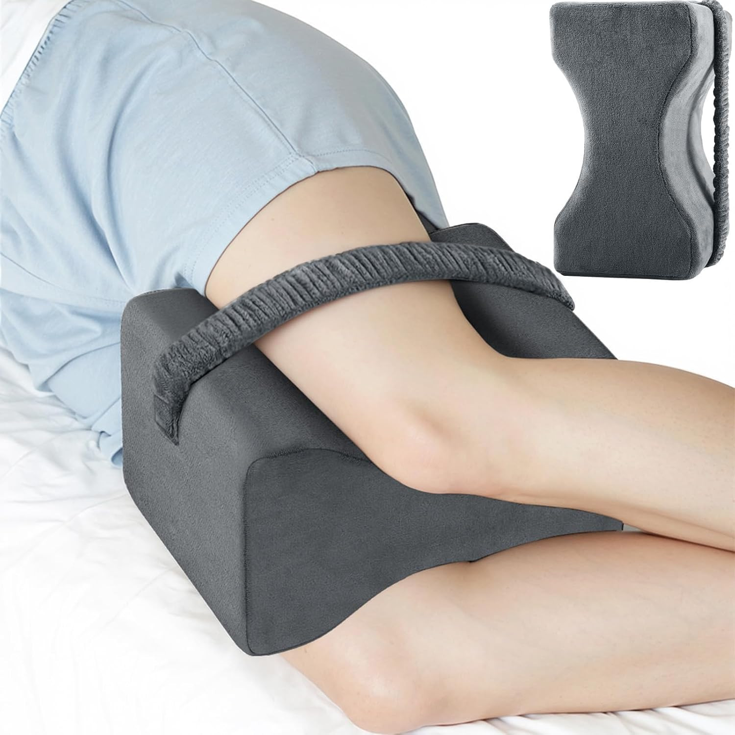 Memory Foam Knee Pillow for Side Sleepers - Support for Sciatica & Joint Pain gallery