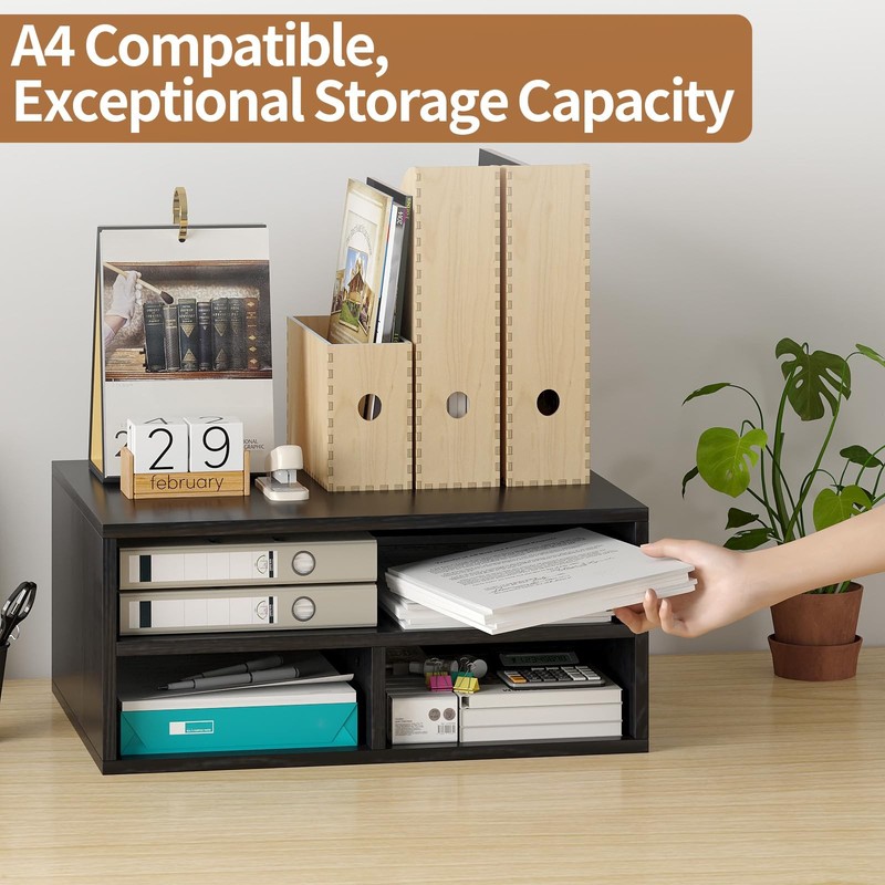 Desktop Printer Table with Storage, 2 Tier Printer Stand for Desk, Desk Organ... gallery