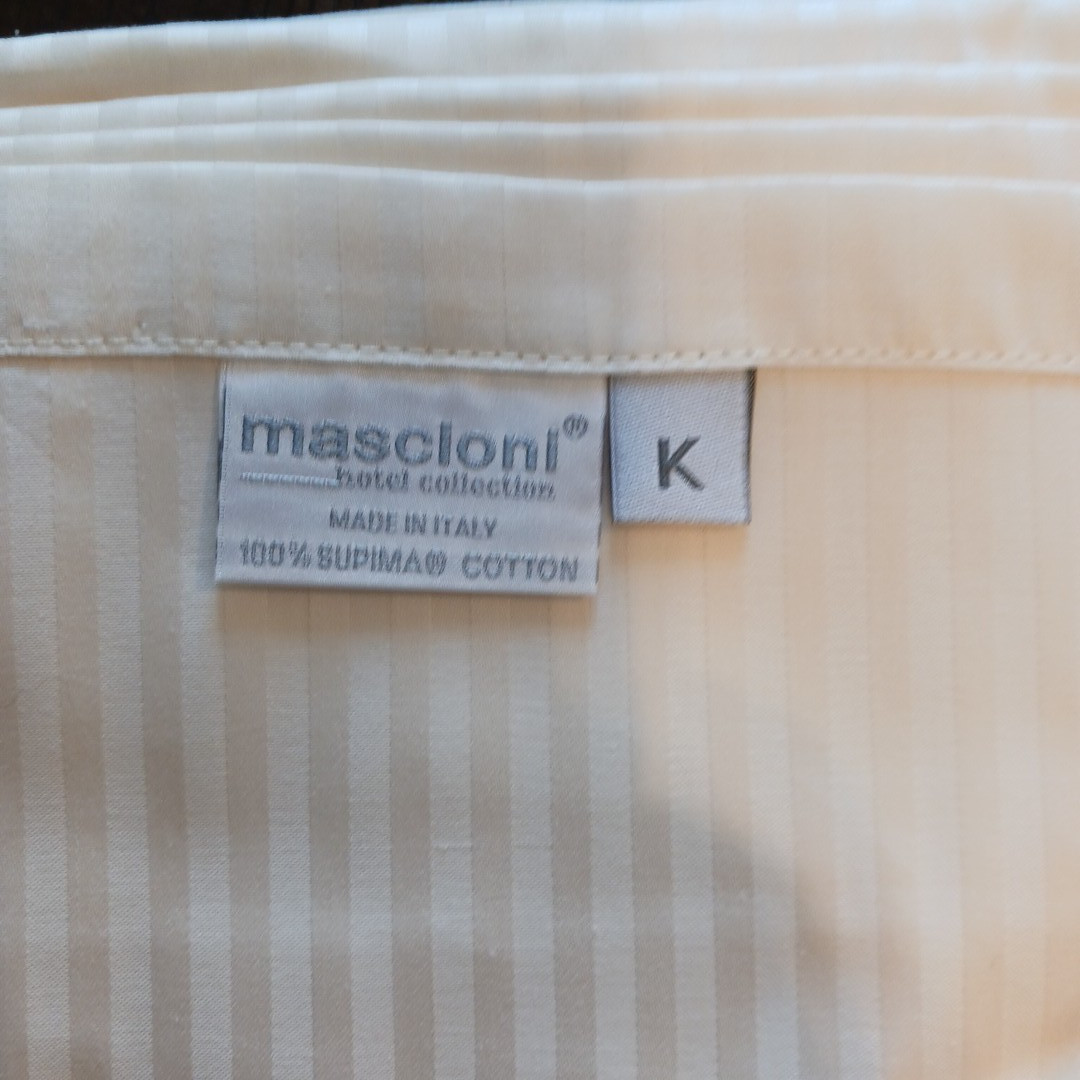 MASCIONI Hotel Collection 100% Supima Cotton King Flat Sheet Yellow Tonal Stripe gallery