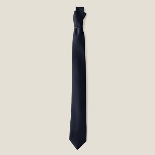 Men's Skinny Ties 2 Inch (5CM) Solid Pure Color Plain Slim Necktie Dark Navy gallery