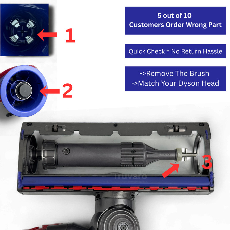 2 Pack Replacement Brush Roll Bar & Plastic Lock For DYSON V8 Animal Absolute gallery
