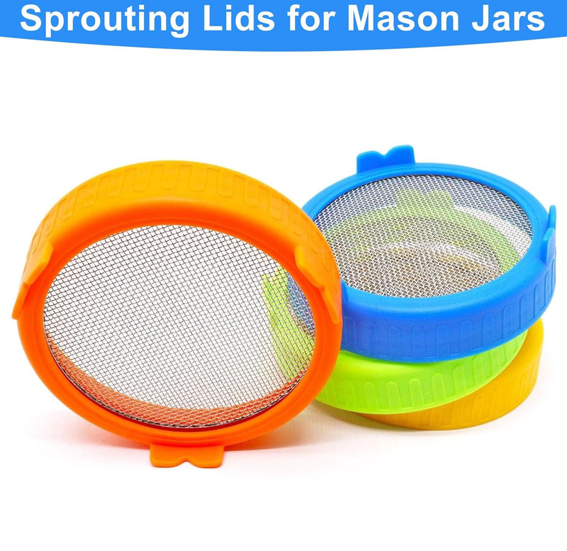 4Pcak Sprouting Lids for Mason Jars 86mm Wide Mouth Canning Jar Stainless St... gallery
