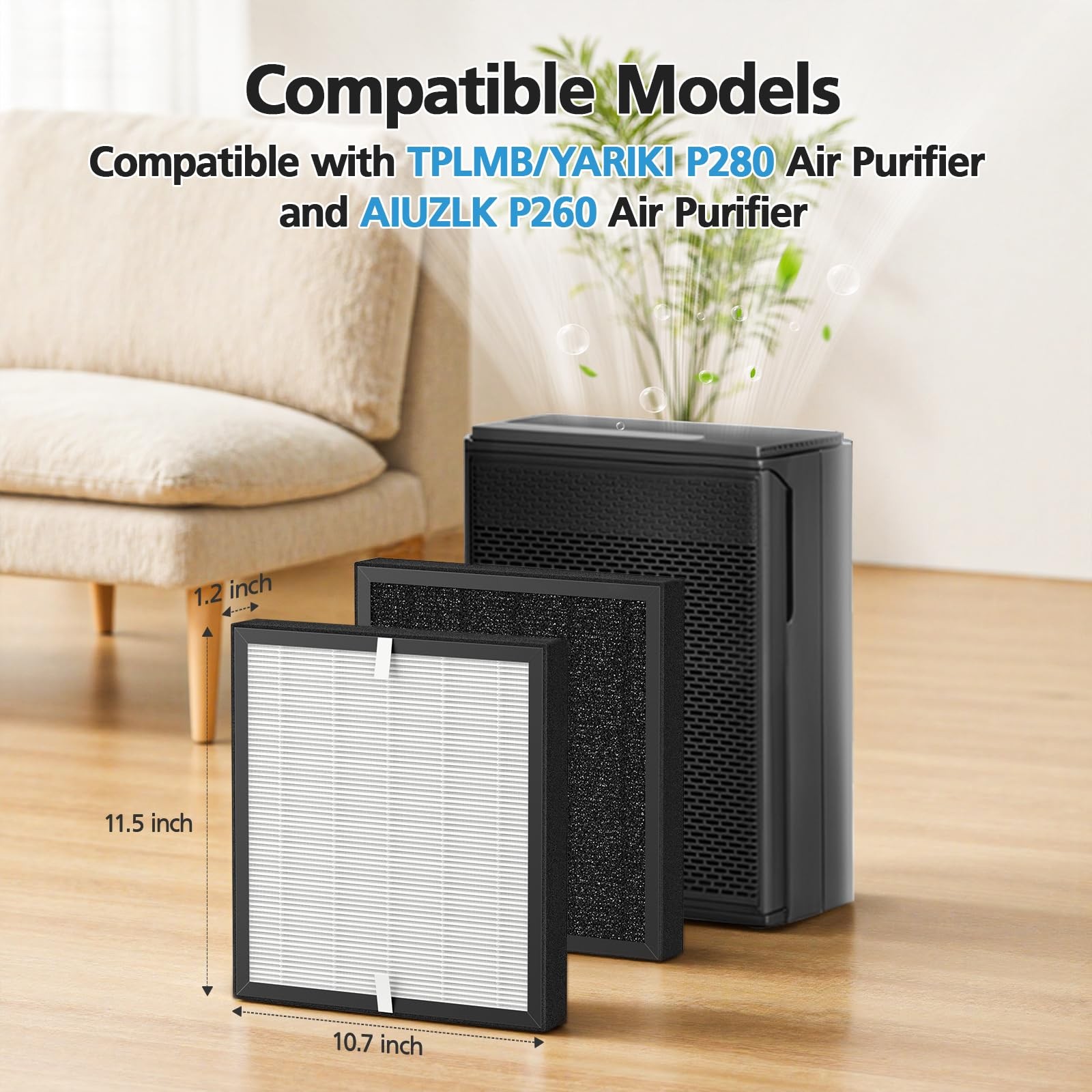 2 Pack P280 P260 Replacement Filter Compatible with TPLMB/YARIKI P280 and AIU... gallery