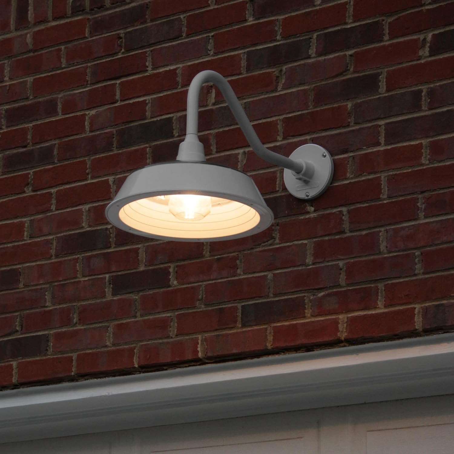Outdoor Solar Barn Light with 250-Lumen LED, Dusk-To-Dawn, Waterproof, Grey gallery