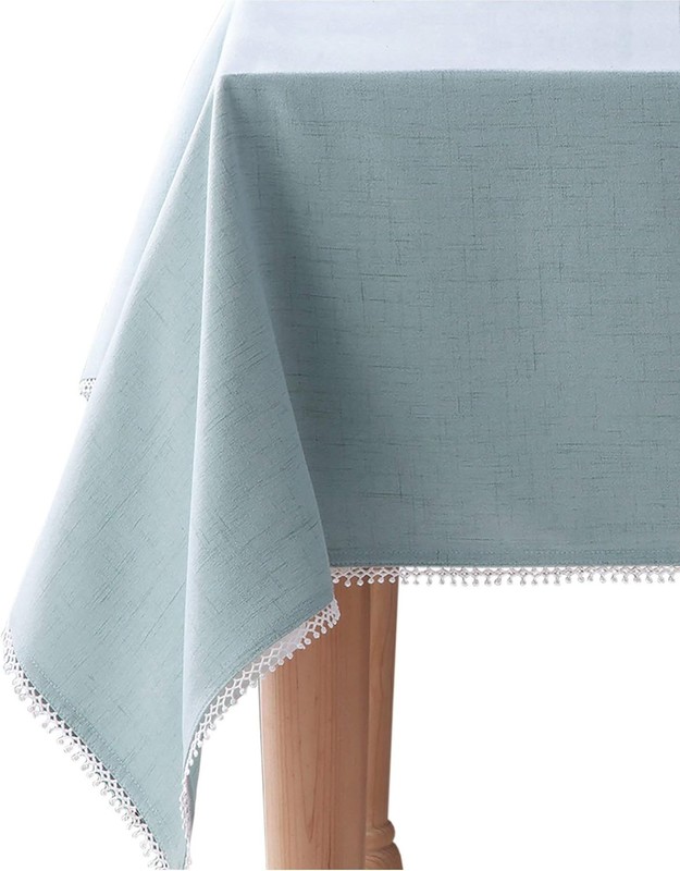 French Perle Solid Tablecloth Periwinkle 60" W x 84" L gallery