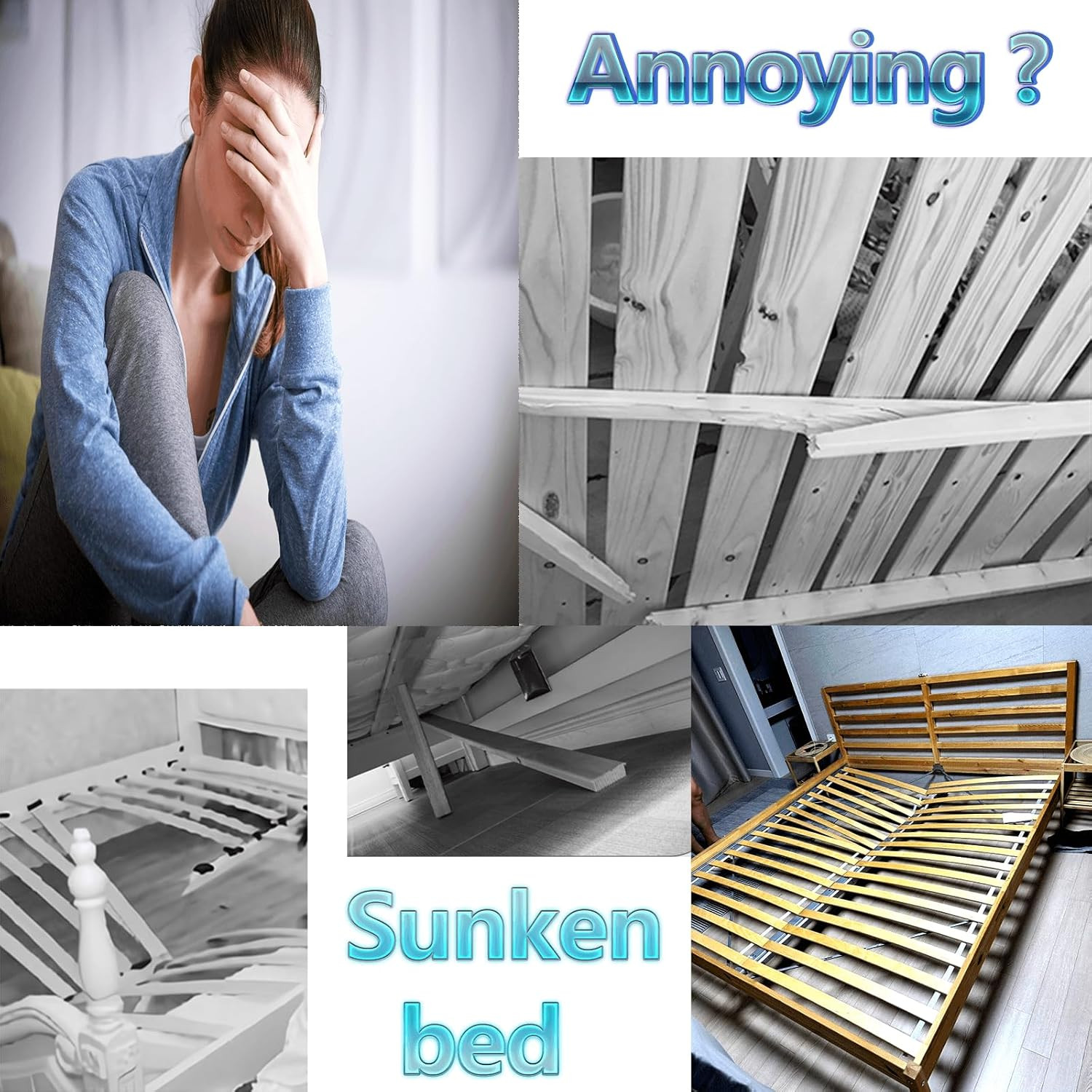 2PC Bed Frame Support Legs Stabilizer Replacement Universal Slat Reinforcement 5 gallery