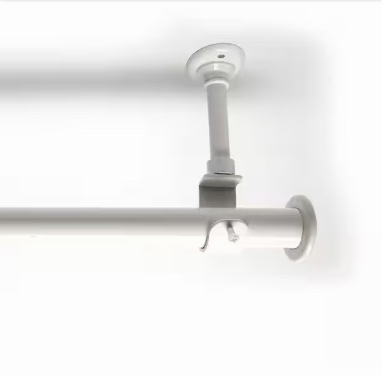 56 in - 108 in Single Steel Adjustable Curtain Rod in White gallery