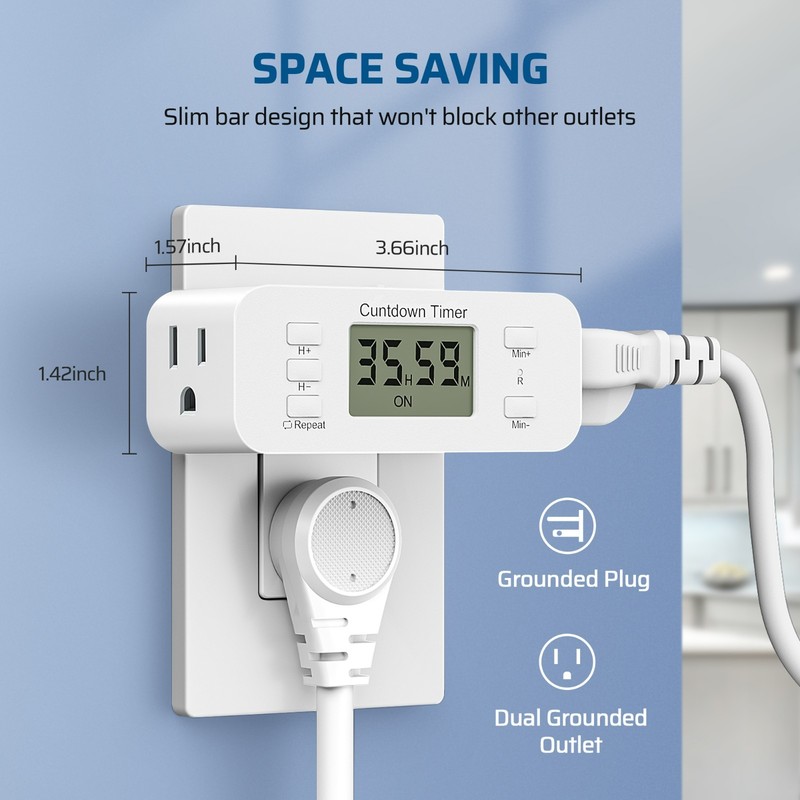 DEWENWILS Light Timer for Indoor Lighting Daily/7-Day/CTD Outlet Timer 15A 1800W gallery