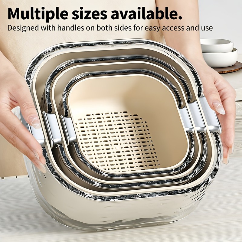 6pcs Large Medium Small Double Layer Drain Basket Set gallery