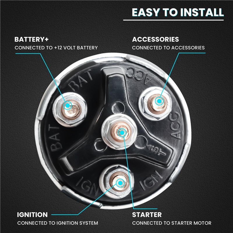 Bularie Ignition Switch with Key, 4-Position Universal Key Switch... gallery