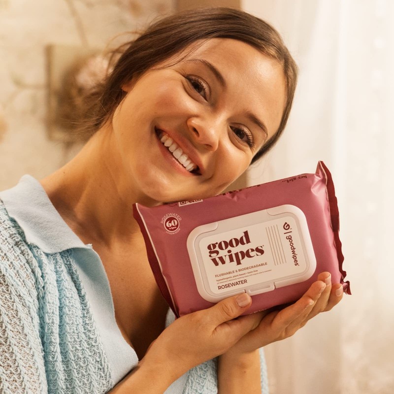 Flushable Wipes – Made with Vitamin E & Aloe – Soft, Individually Wrapped But... gallery