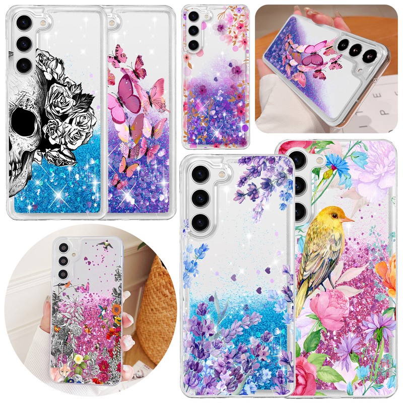 Bling Liquid Glitter Crystal TPU Phone Case Cover for Galaxy S24 S23 A55 A35 A15