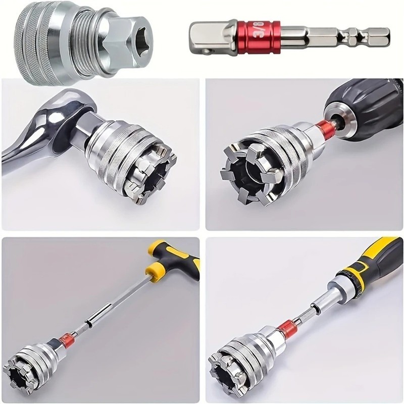 Multi-Function Adjustable Socket Wrench Set 3/8" Drive Adapter For Ratchet gallery