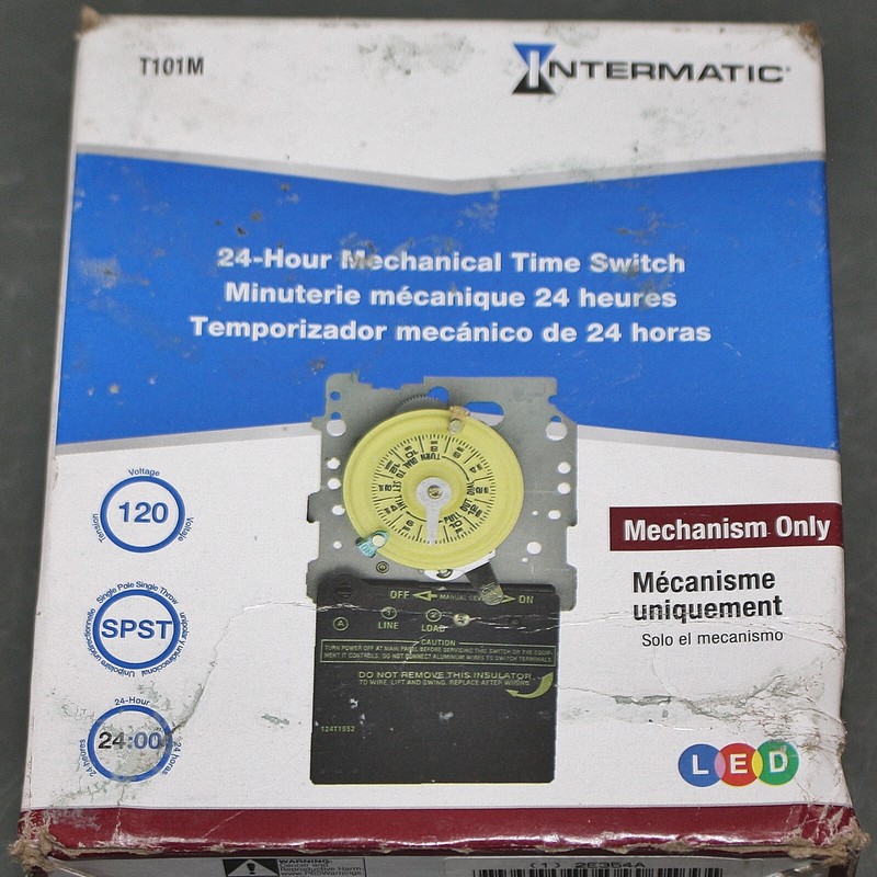 Intermatic Mechanical Timer T101M, 120V AC, SPST Switch Mechanism, for T100 gallery