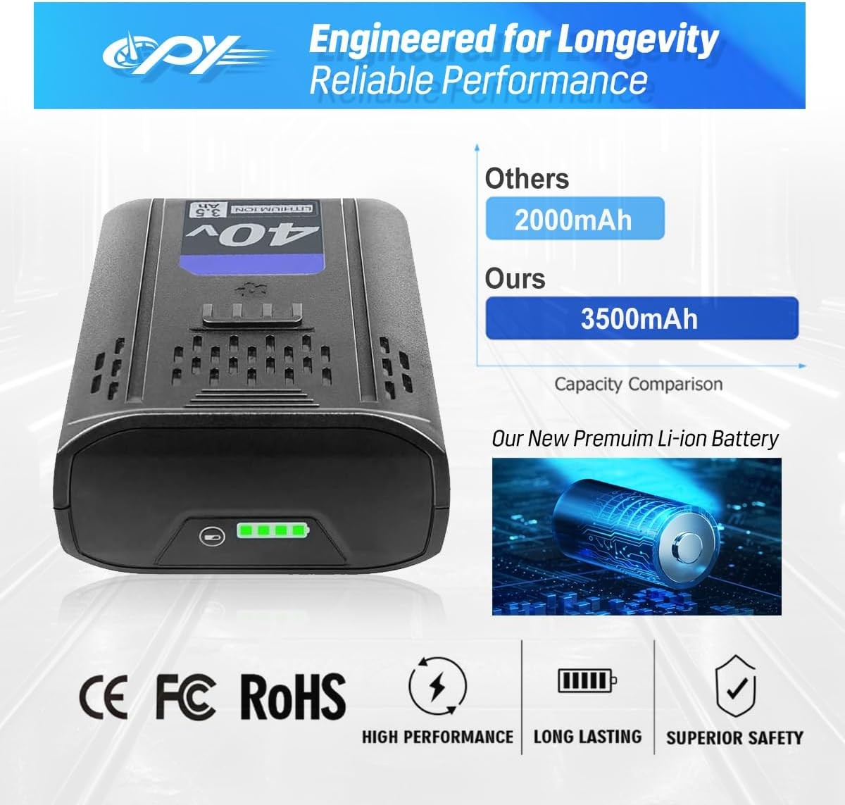 1x 40V 3.5Ah For Kobalt 40Volt Max Li-Ion Battery KB440-03 KB2540C-06 KB640-03 gallery