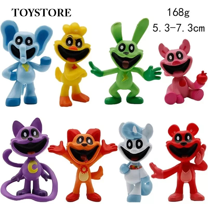 8PCS-set Smiling Figures Anime kawaii doll PVC Model toy Catnat gallery