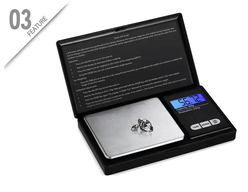 MINI DIGITAL SCALE - Scale Portable Jewelry Gram Oz Herb Gold 200g-0.01g gallery