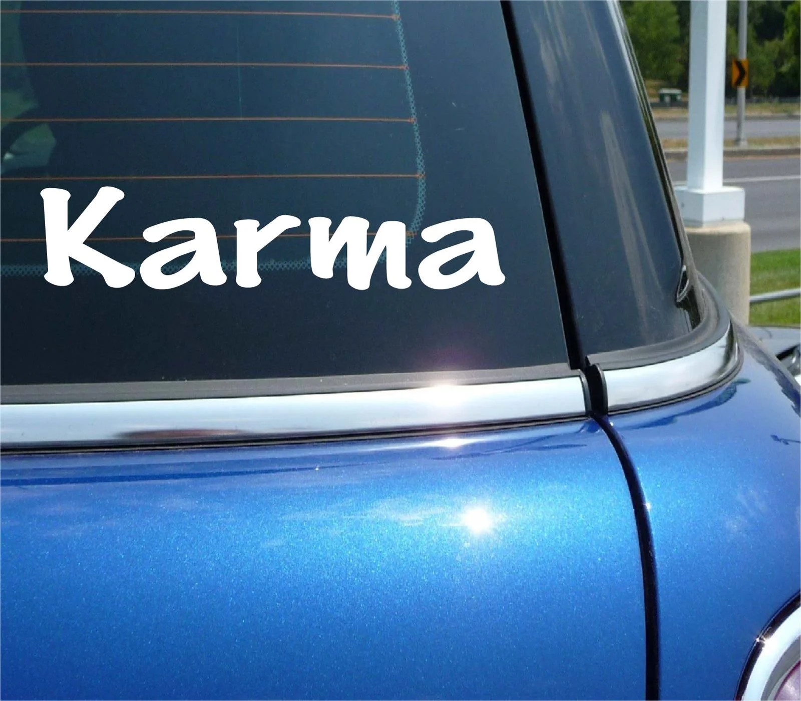 KARMA FUNNY DECAL STICKER ART CAR WALL gallery