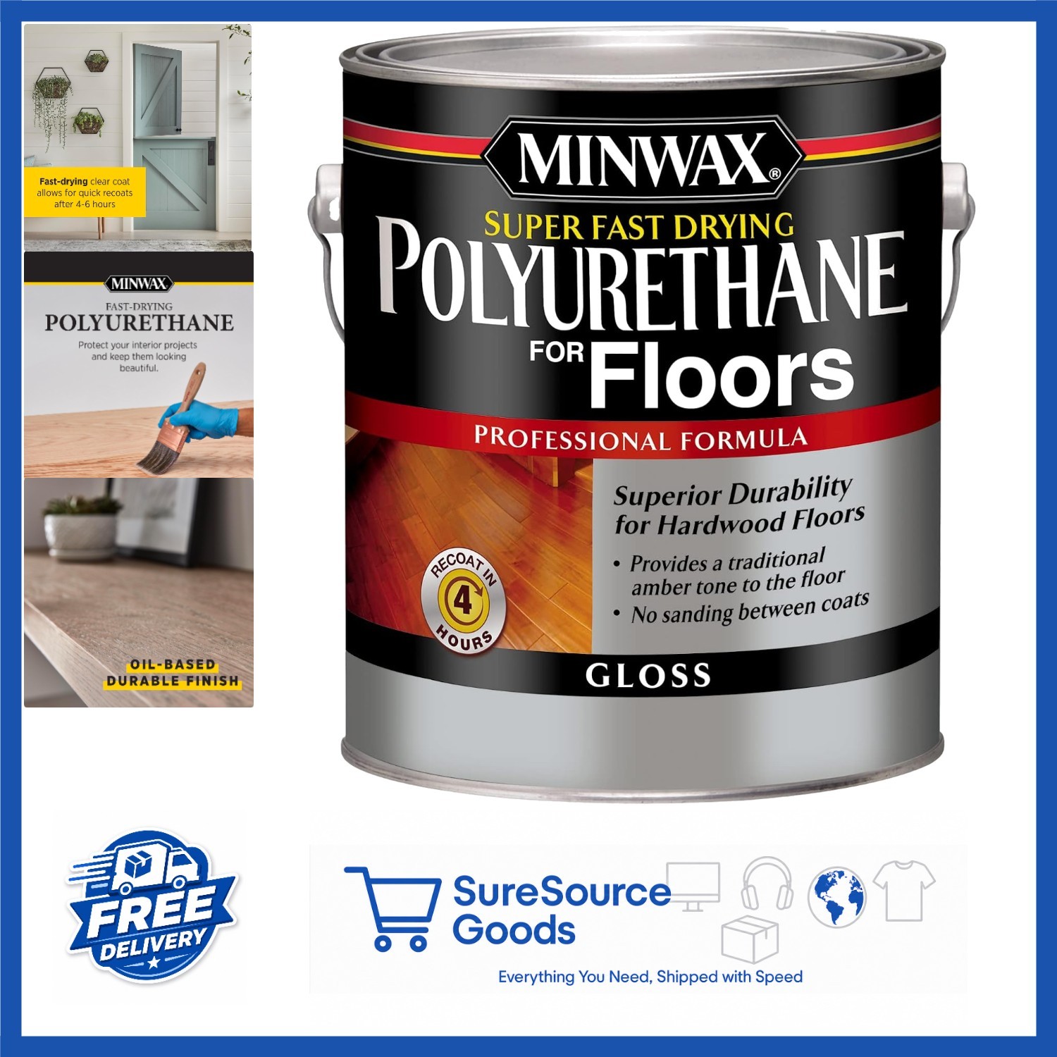 Polyurethane Protective Wood Finish Clear Gloss 1 Gallon for Hardwood Floors gallery