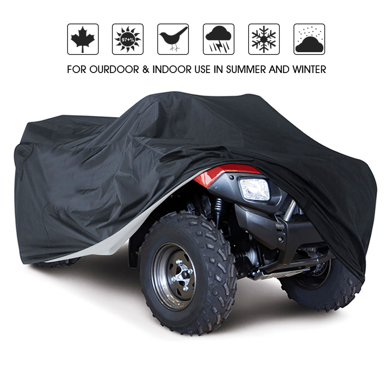57'' 83'' Waterproof Outdoor ATV Cover for Polaris Kawasaki Yamaha Suzuki Honda gallery