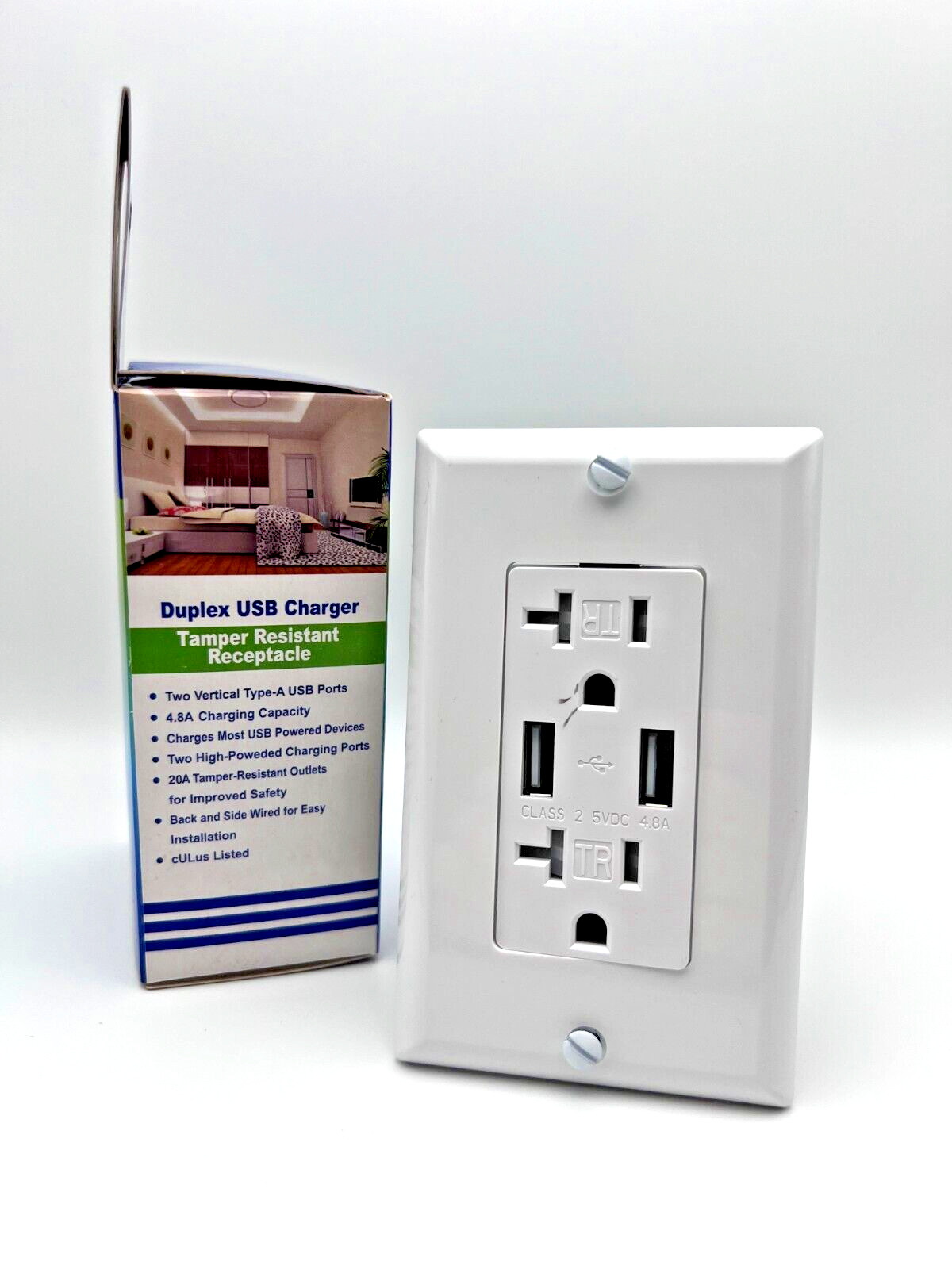 Dual USB Type-C/A Wall Outlet Charger Tamper Resistant 20A Electrical Receptacle gallery
